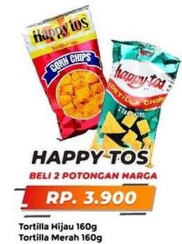 Promo Harga HAPPY TOS Tortilla Chips Merah, Hijau 160 gr - Yogya