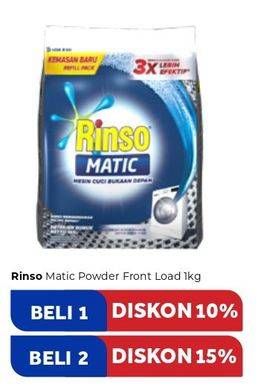 Promo Harga RINSO Detergent Matic Powder Front Load 1000 gr - Carrefour