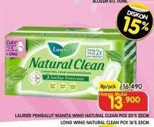 Promo Harga Laurier Natural Clean Wing 22cm, Wing 25cm 16 pcs - Superindo