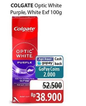 Promo Harga Colgate Toothpaste Optic White Purple, Exfoliating Mineral 100 gr - Alfamidi