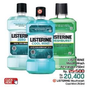 Promo Harga Listerine Mouthwash Antiseptic All Variants 250 ml - LotteMart
