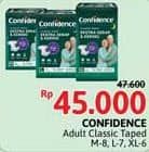 Promo Harga Confidence Adult Classic Night Ekstra Serap & Kering L7, M8, XL6 6 pcs - Alfamidi