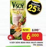 Promo Harga V-SOY Soya Bean Milk Multi Grain 200 ml - Superindo