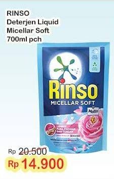 Promo Harga Rinso Liquid Detergent + Molto Micellar Soft 700 ml - Indomaret
