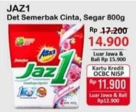 Promo Harga ATTACK Jaz1 Detergent Powder Pesona Segar, Semerbak Cinta 800 gr - Alfamart