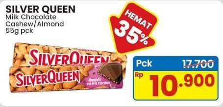 Promo Harga Silver Queen Chocolate Almonds, Cashew 58 gr - Indomaret