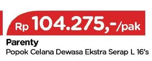 Promo Harga Parenty Ekstra Serap Pants L16 16 pcs - TIP TOP