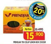 Promo Harga Prendjak Teh Celup Lemon per 25 sachet 2 gr - Superindo