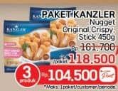 Promo Harga Kanzler Chicken Nugget Original, Crispy, Stick Crispy 450 gr - LotteMart