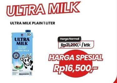 Promo Harga Ultra Milk Susu UHT Full Cream 1000 ml - Carrefour