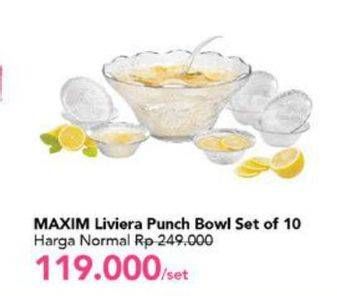 Promo Harga MAXIM Liviera Punch Bowl Set per 10 pcs - Carrefour