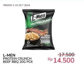 Promo Harga L-men Protein Crunch BBQ Beef 20 gr - Indomaret