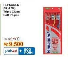 Promo Harga Pepsodent Sikat Gigi Triple Clean Soft 3 pcs - Indomaret