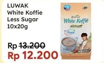 Promo Harga Luwak White Koffie Less Sugar per 10 sachet 20 gr - Indomaret