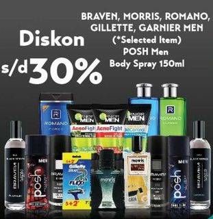Promo Harga BRAVEN/MORRIS/ROMANO/GILLETTE/GARNIER MEN Product  - Hypermart