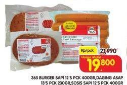 Promo Harga 365 Burger Sapi 400g / Daging Asap 13s / Sosis Sapi 12s  - Superindo
