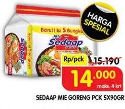 Promo Harga Sedaap Mie Goreng Original per 5 pcs 90 gr - Superindo