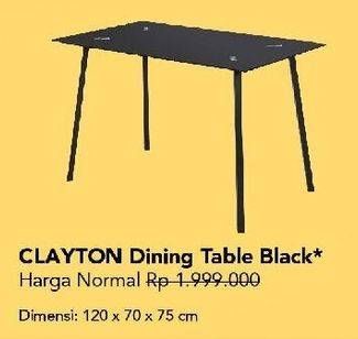 Promo Harga Clayton Dinning Table 120x70x75cm  - Carrefour