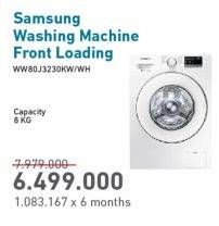 Promo Harga SAMSUNG WW80J42G0IW/WH Washing Machine Front Loading 8kg  - Electronic City
