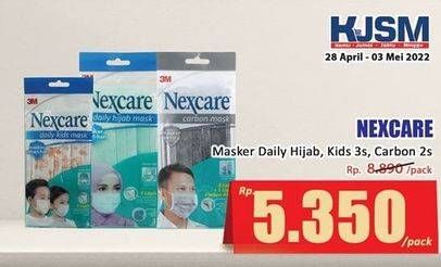Promo Harga 3M NEXCARE Masker Daily Kids, Daily Hijab, Carbon 2 pcs - Hari Hari