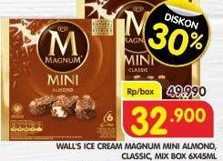 Promo Harga WALLS Magnum Mini Almond, Classic Almond per 6 pcs 45 ml - Superindo