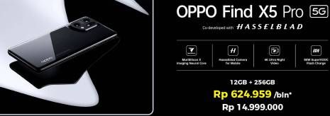 Promo Harga Oppo Find X5 Pro 5G 12 GB + 256 GB  - Erafone