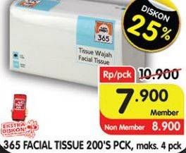 Promo Harga 365 Facial Tissue 200 sheet - Superindo