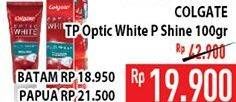 Promo Harga COLGATE Toothpaste Optic White Plus Shine 100 gr - Hypermart