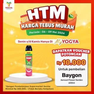 Promo Harga Baygon Insektisida Spray Flower Garden 600 ml - Yogya