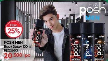 Promo Harga Posh Men Perfumed Body Spray 150 ml - Guardian