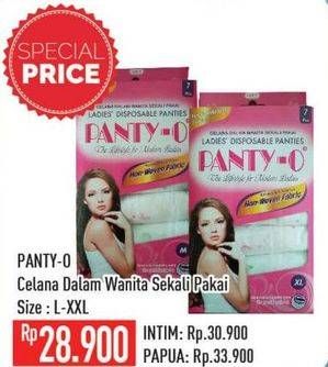 Promo Harga PANTY-O Ladies Disposable Panties L, XL, XXL  - Hypermart