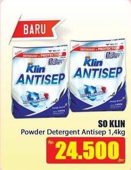 Promo Harga SO KLIN Antisep Detergent Fresh Scent 1400 gr - Hari Hari