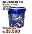 Promo Harga Inkubisc Ria Rio Cookies Cream Vanilla 400 gr - Indomaret