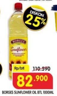 Promo Harga Borges Sunflower Oil 1000 ml - Superindo