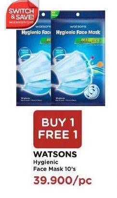 Promo Harga WATSONS Hygienic Face Mask 10 pcs - Watsons