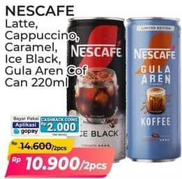 Promo Harga Nescafe Ready to Drink Latte, Cappucino, Caramel Macchiato, Ice Black 220 ml - Alfamart