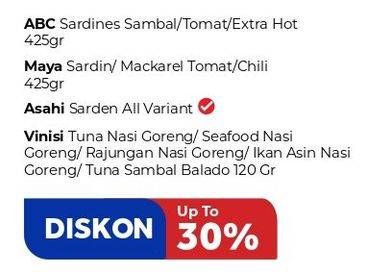 ABC Sardines/MAYA Sardines/ASAHI Sardines/VINISI Bumbu Nasi Goreng
