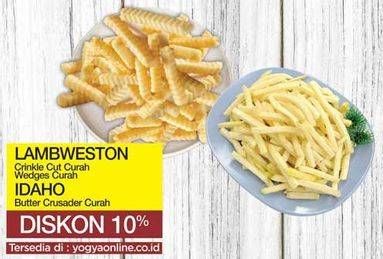 Promo Harga LAMBWESTON Crinckle Cut & Wedges Curah/IDAHO Butter Crusader Curah  - Yogya