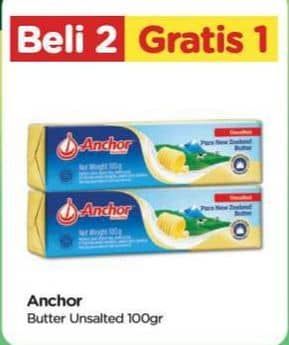 Promo Harga Anchor Butter Unsalted 100 gr - TIP TOP