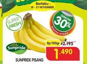 Promo Harga SUNPRIDE Pisang Cavendish per 100 gr - Superindo