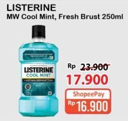 Promo Harga LISTERINE Mouthwash Antiseptic Cool Mint, Fresh Burst 250 ml - Alfamart