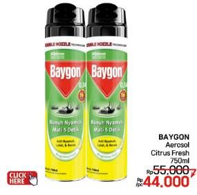 Promo Harga Baygon Insektisida Spray Citrus Fresh 750 ml - LotteMart