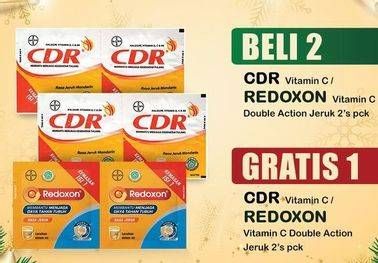 Promo Harga CDR Vitamin C/ REDOXON Vitamin C Double Action Jeruk 2s  - Indomaret