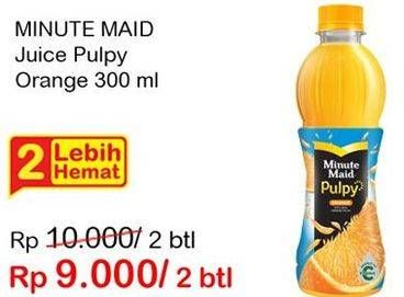 Promo Harga MINUTE MAID Juice Pulpy Orange per 2 botol 300 ml - Indomaret