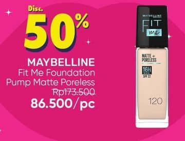 Promo Harga Maybelline Fit Me! Matte + Poreless Liquid Matte Foundation 30 ml - Guardian