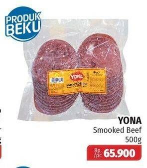 Promo Harga YONA Smoked Beef 500 gr - Lotte Grosir