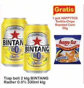 Promo Harga BINTANG Radler Zero per 2 kaleng 330 ml - Indomaret