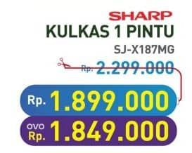 Promo Harga Sharp SJ-X187MG-DP/DB | Kulkas 157ltr  - Hypermart