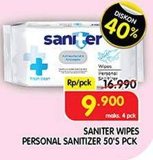 Promo Harga SANITER Wet Wipes 50 pcs - Superindo