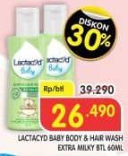 Promo Harga Lactacyd Baby Body & Hair Wash Extra Milky 60 ml - Superindo